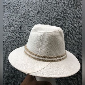 Lucky 7 Hat Fedora Cream Braided Trim 100 Percent Paper Beach Safari